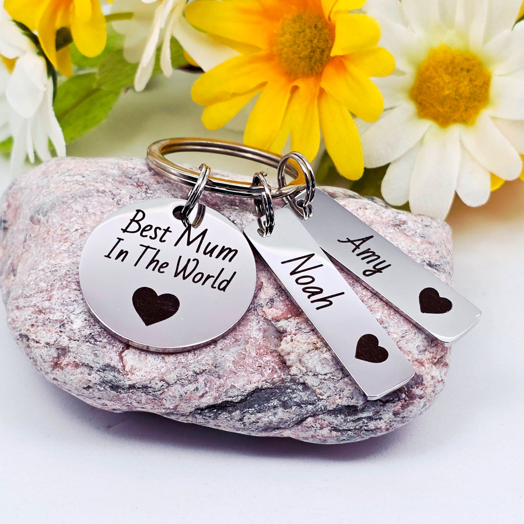 'Best Mummy in the World' Engraved Keyring