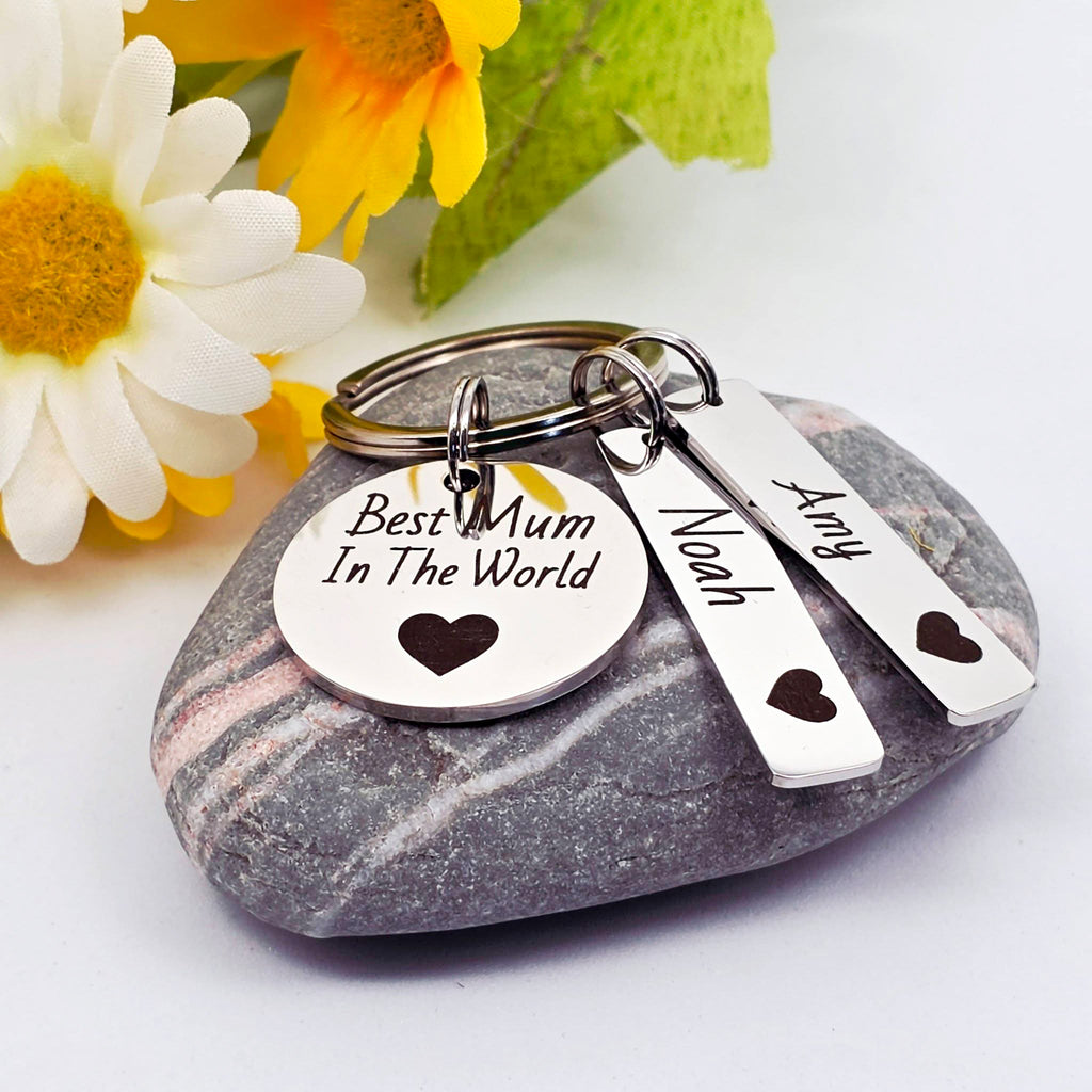 'Best Mummy in the World' Engraved Keyring