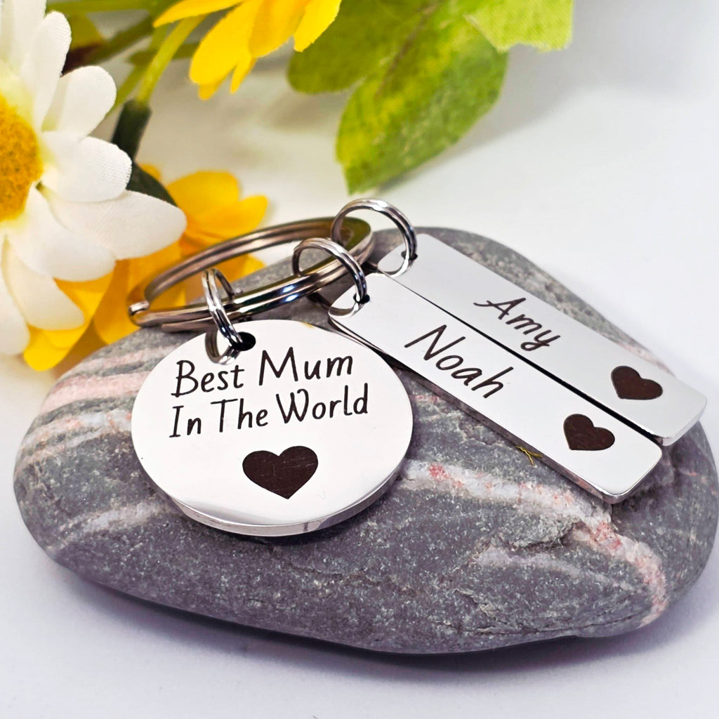 'Best Mummy in the World' Engraved Keyring