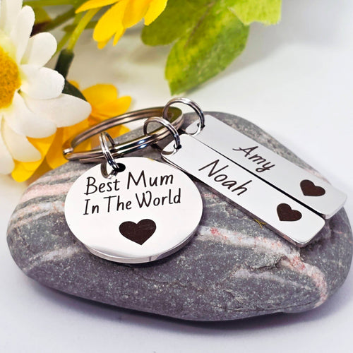 'Best Mummy in the World' Engraved Keyring