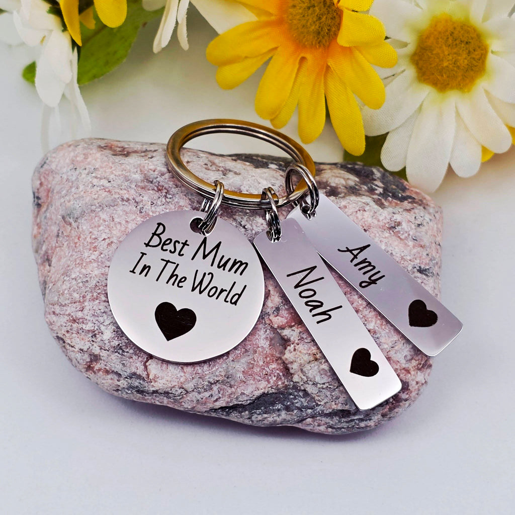 'Best Mummy in the World' Engraved Keyring
