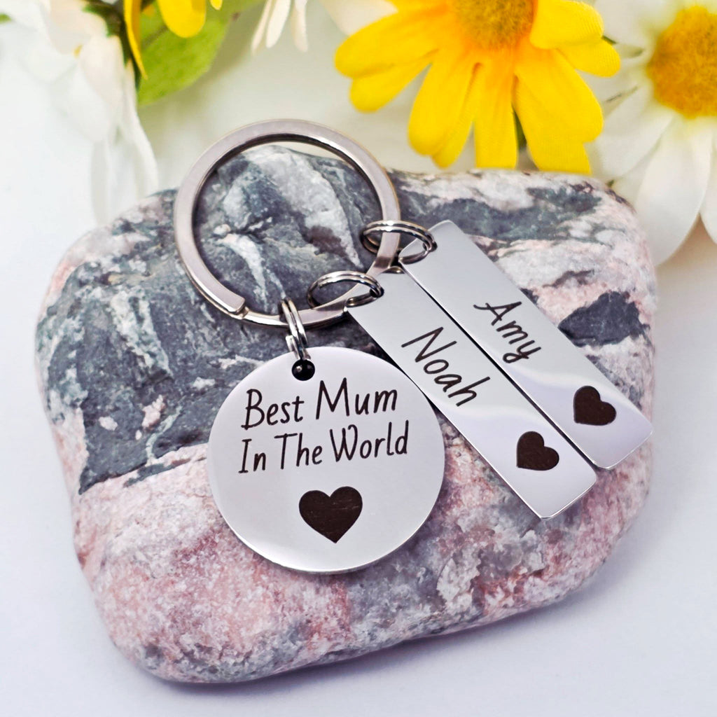 'Best Mummy in the World' Engraved Keyring