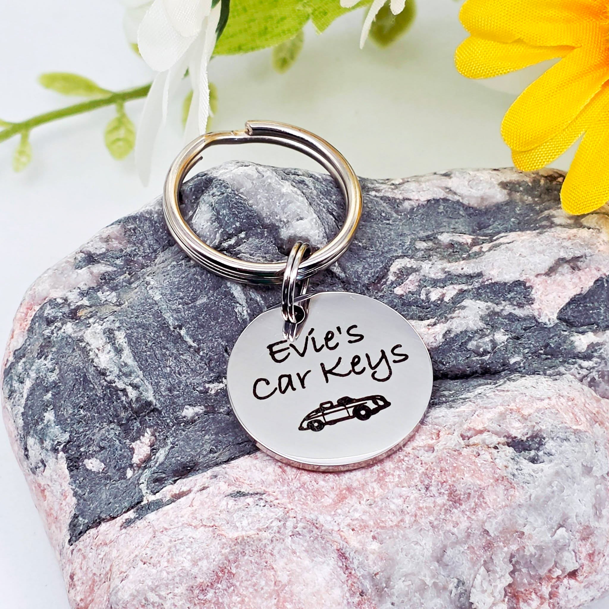 New Driver Engraved Keyring, First Car Gift, New Car Personalised Name Keyring
