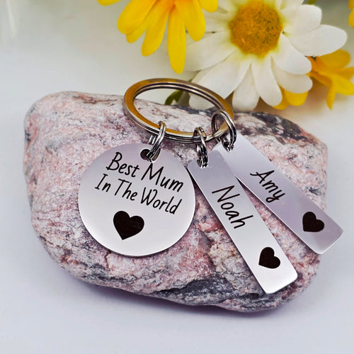 'Best Mummy in the World' Engraved Keyring