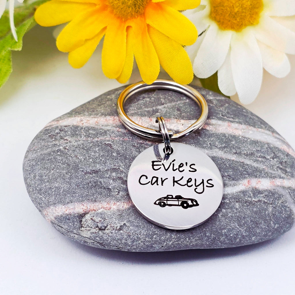New Driver Engraved Keyring, First Car Gift, New Car Personalised Name Keyring