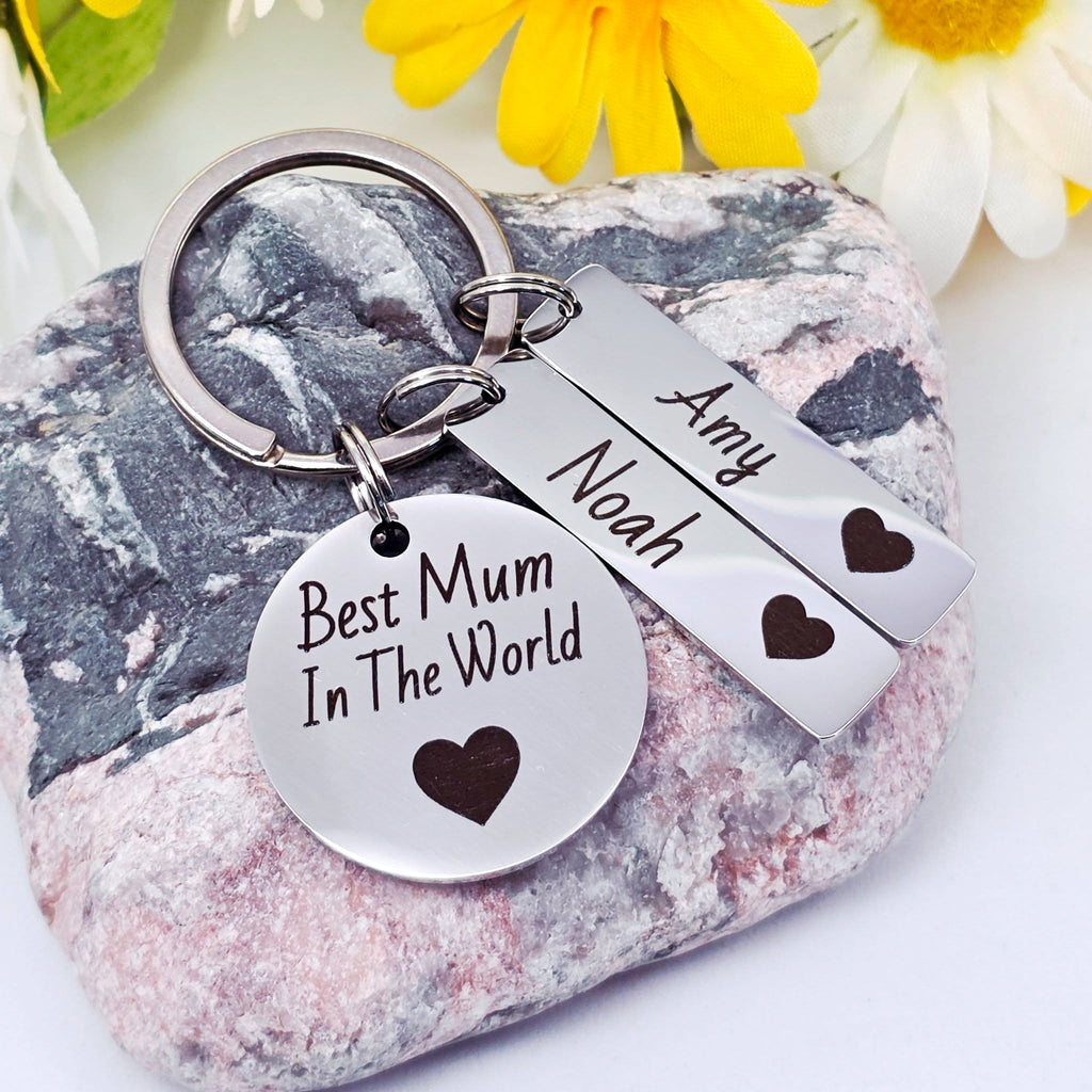 'Best Mummy in the World' Engraved Keyring