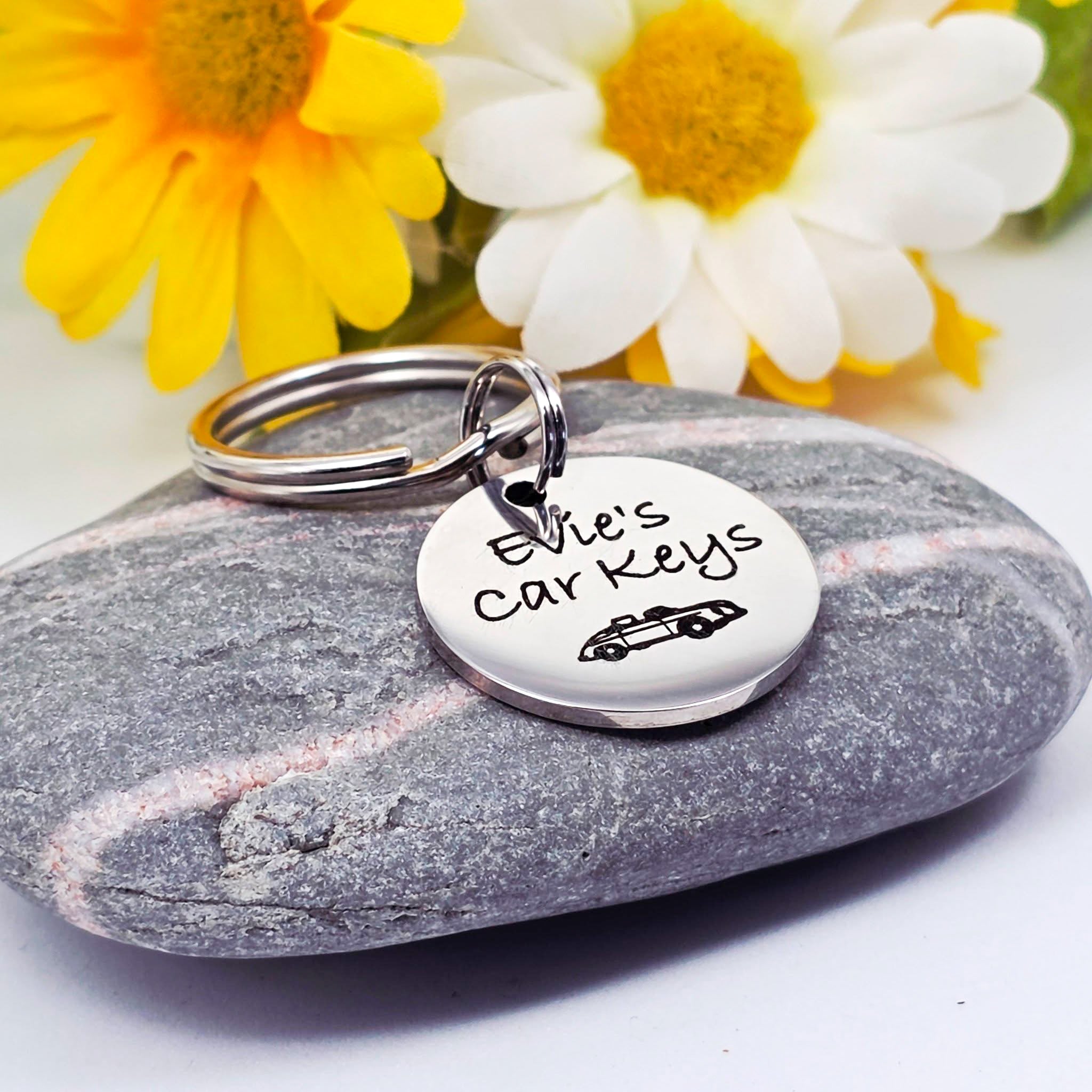 New Driver Engraved Keyring, First Car Gift, New Car Personalised Name Keyring