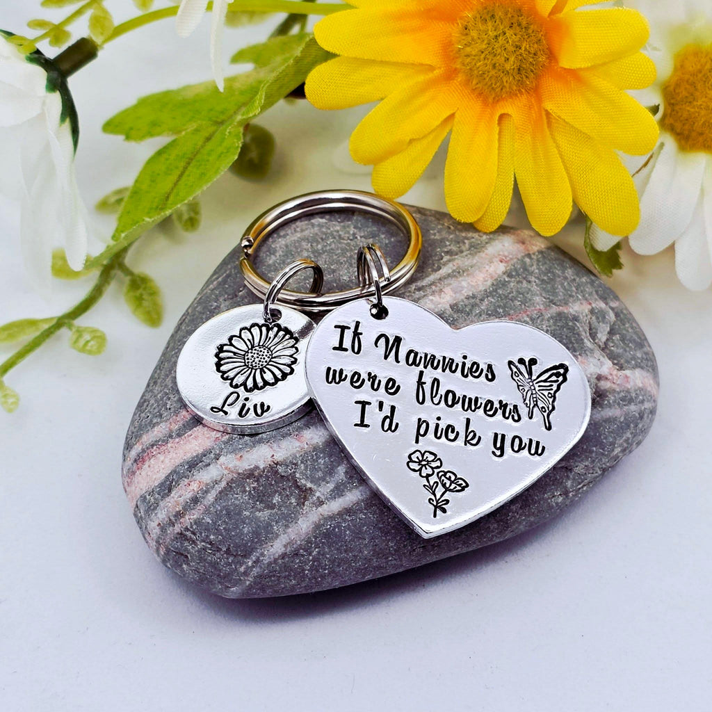Nanny Keyring with Birth Month Flowers