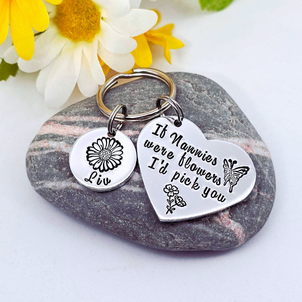 Nanny Keyring with Birth Month Flowers