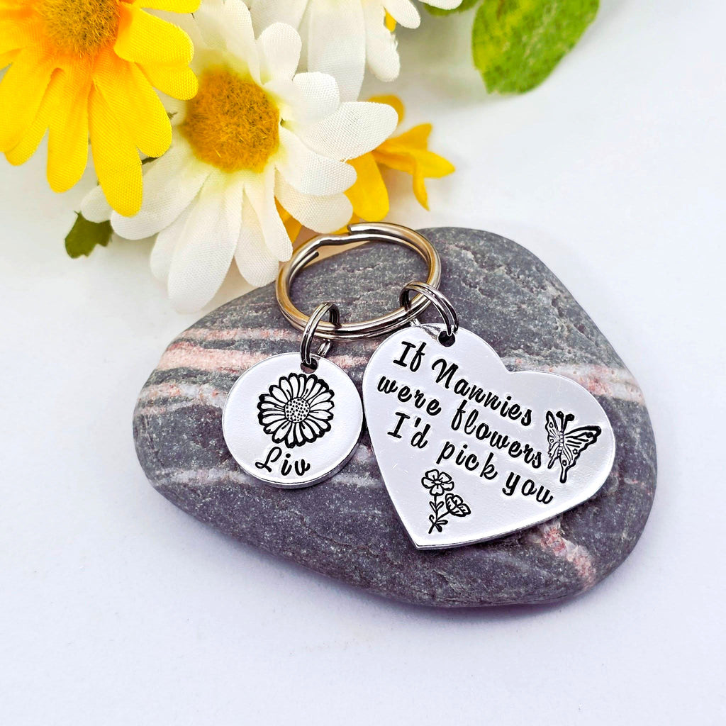 Nanny Keyring with Birth Month Flowers