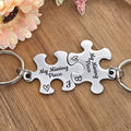 Puzzle Keyrings for Couples, Personalised Missing Piece Gift, Anniversary Valentines Gift