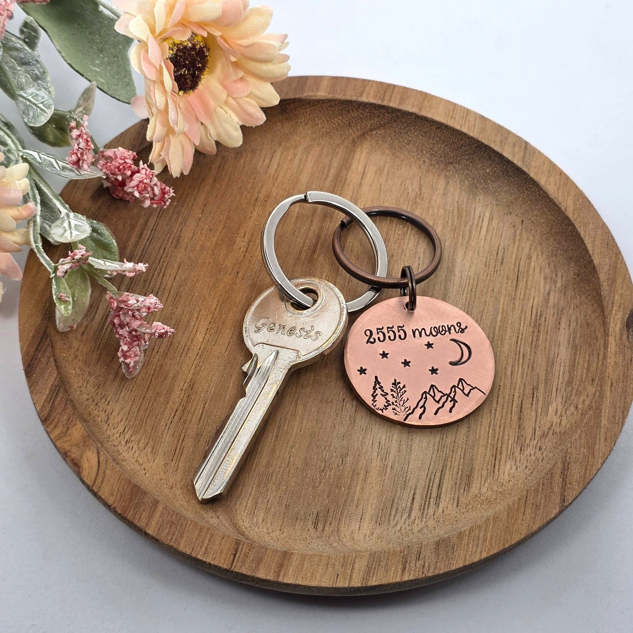 2555 Moons 7th Anniversary Copper Keyring