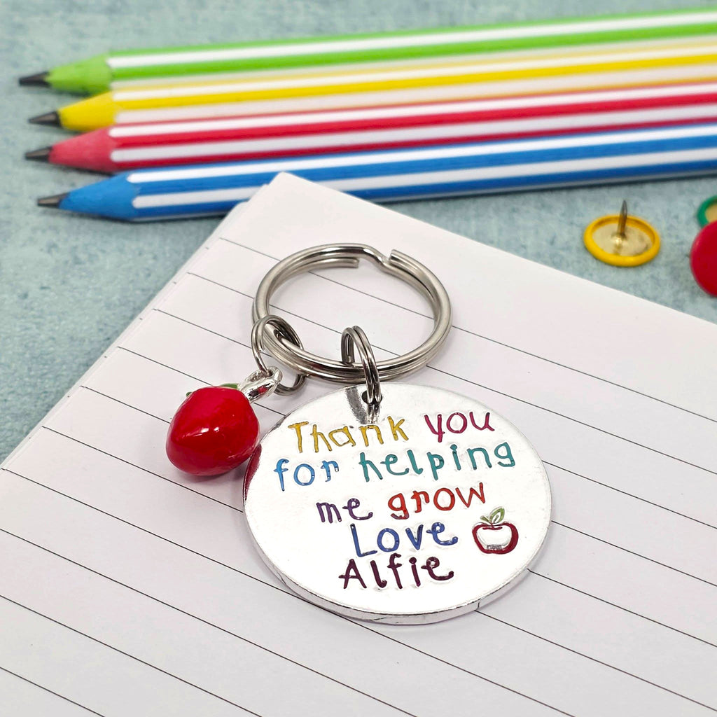 'Thank You For Helping Me Grow' Teacher Keyring
