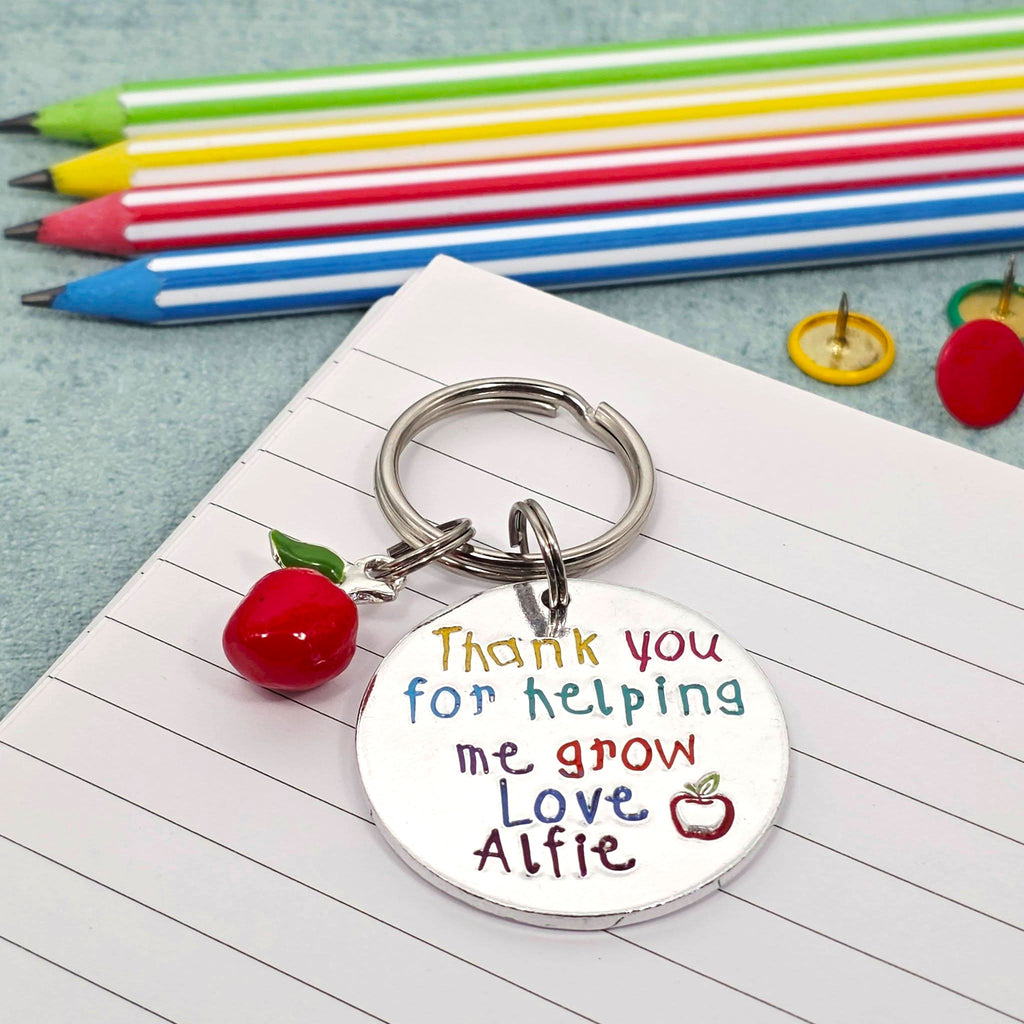 'Thank You For Helping Me Grow' Teacher Keyring