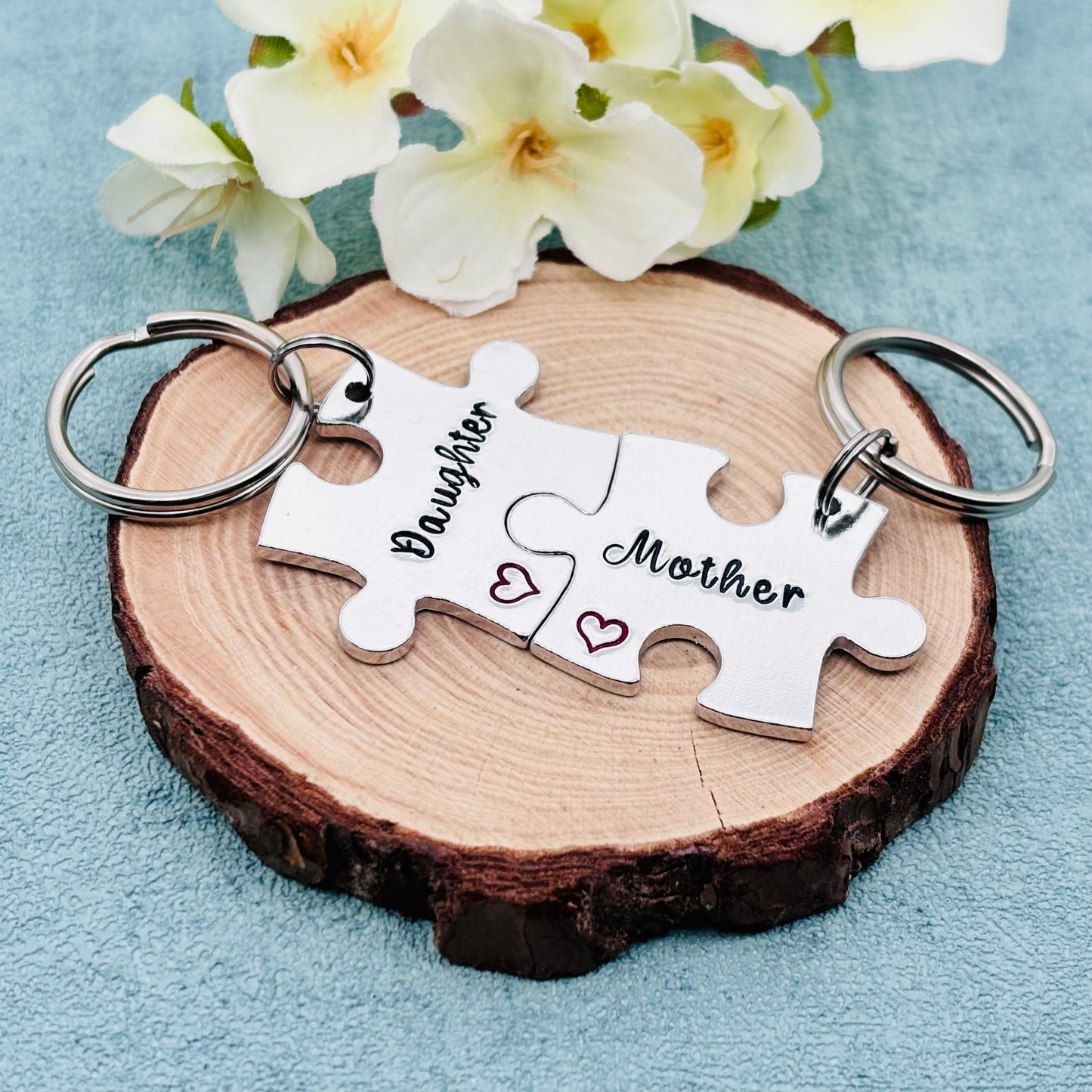Mother Daughter Puzzle Keyring Set