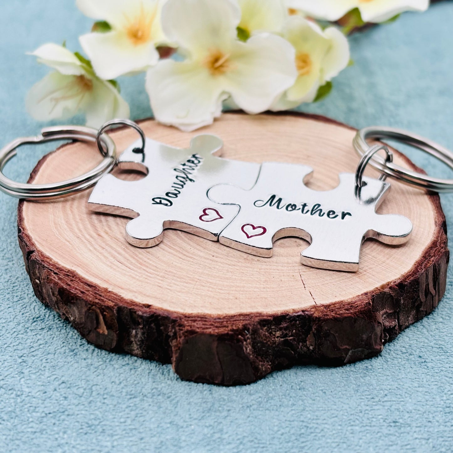 Mother Daughter Puzzle Keyring Set
