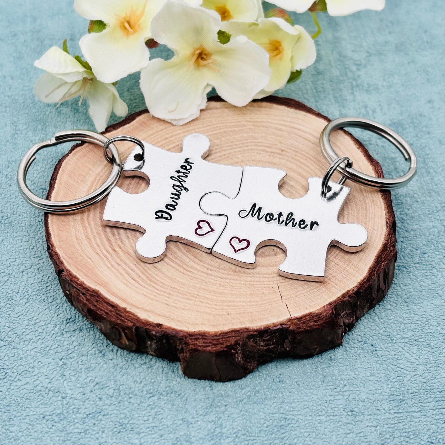 Mother Daughter Puzzle Keyring Set