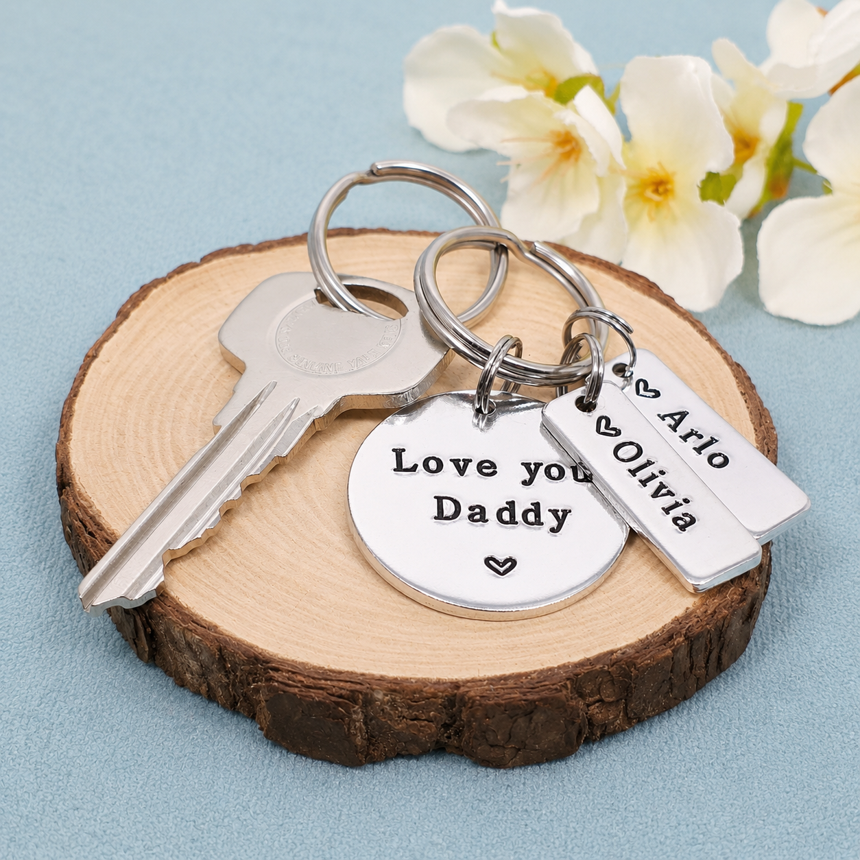 Personalised 'Love You Daddy' Keyring