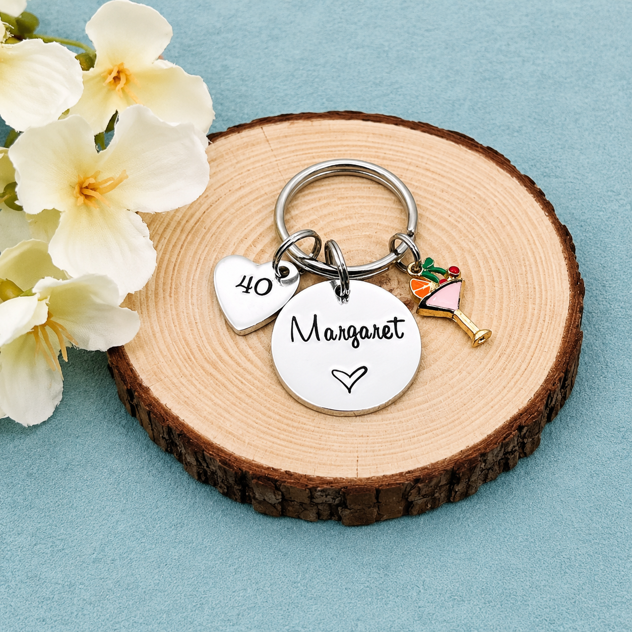 Personalised Womens 40th Birthday Gift, 40th Birthday Keyring