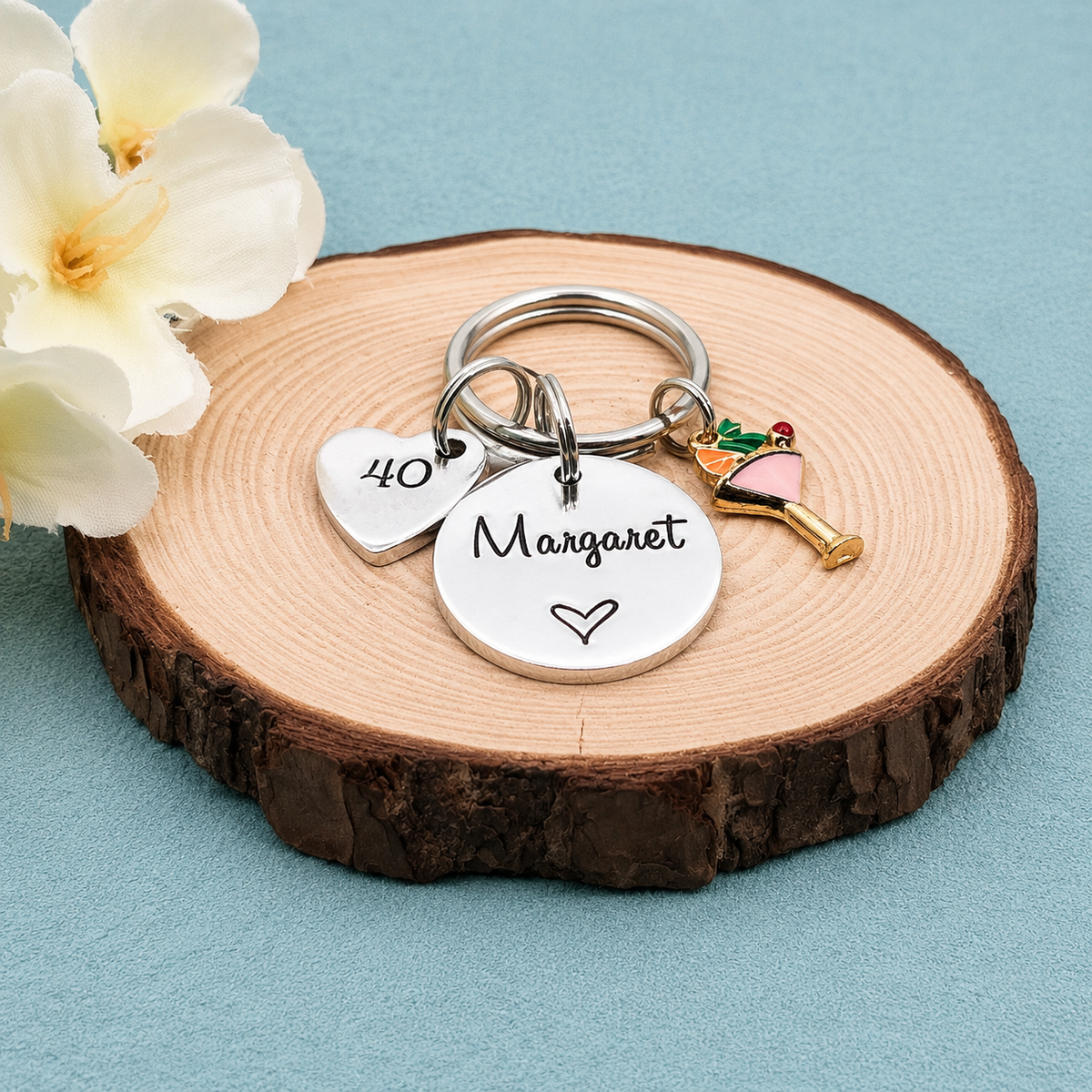 Personalised Womens 40th Birthday Gift, 40th Birthday Keyring