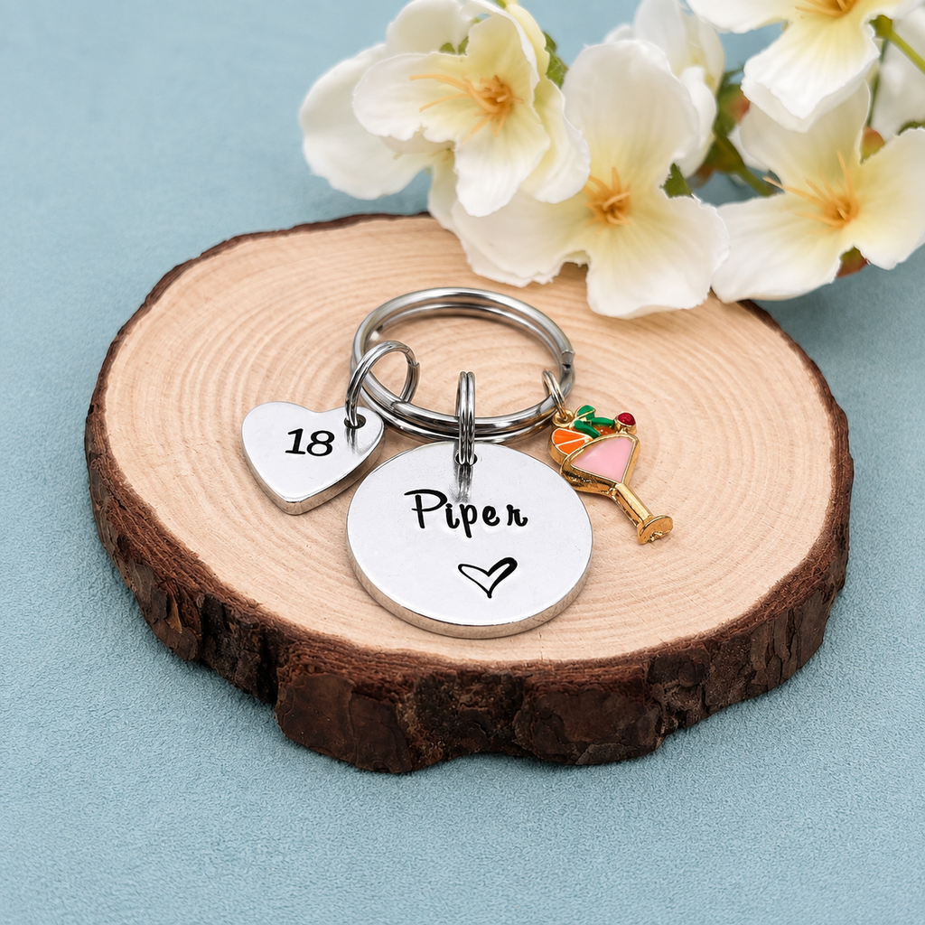 Personalised Girls 18th Birthday Gift, 18th Birthday Keyring