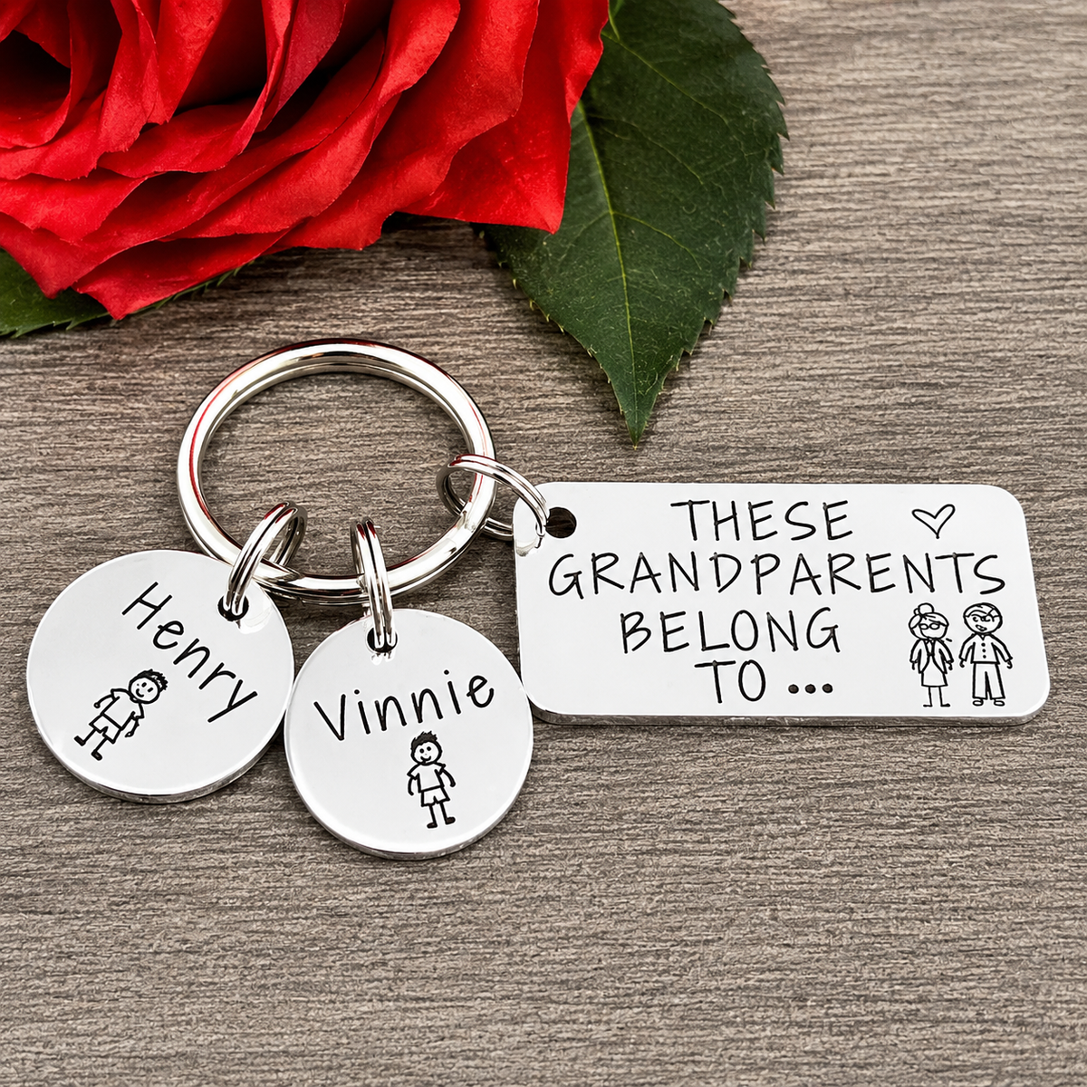 'These Grandparents Belong To' Keyring