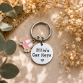 New Driver Keyring, First Car Gift, New Car Personalised Name Keyring