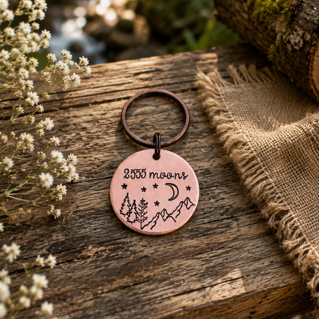 2555 Moons 7th Anniversary Copper Keyring