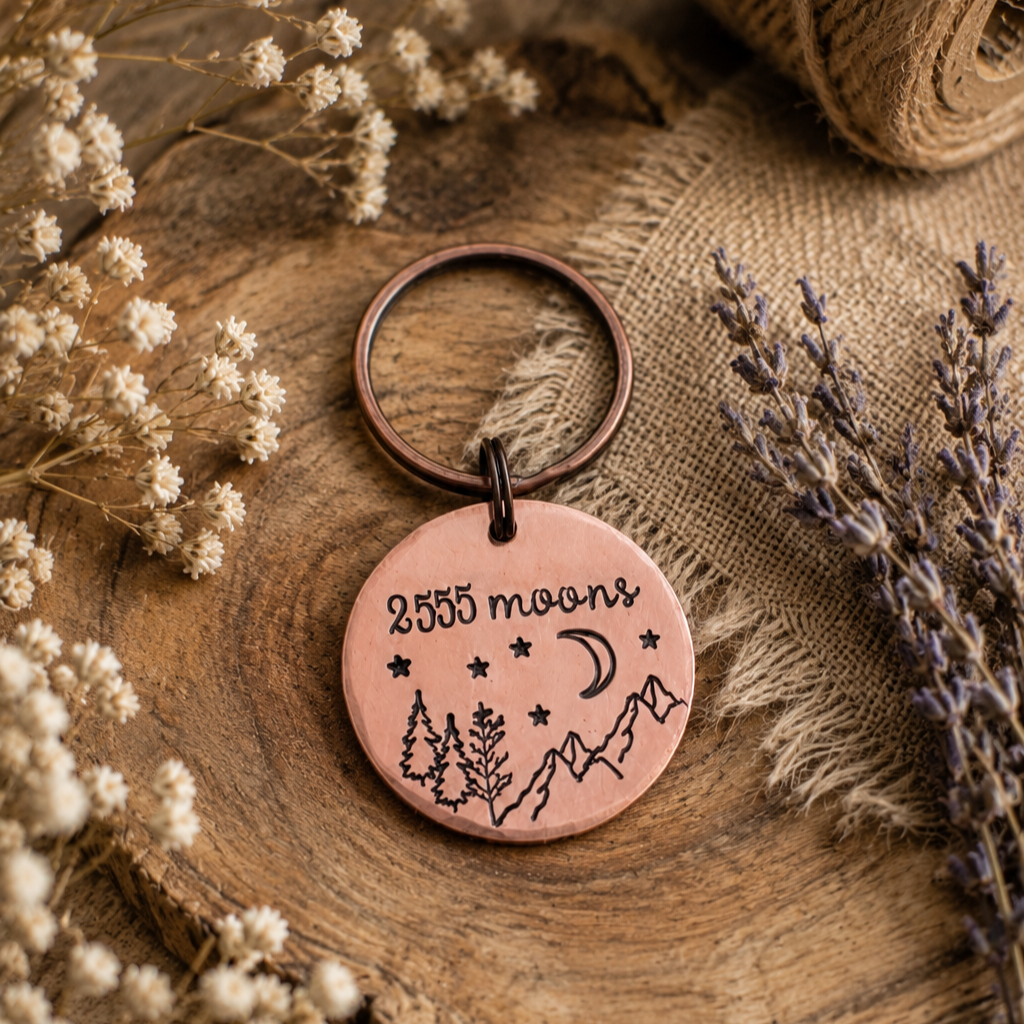 2555 Moons 7th Anniversary Copper Keyring