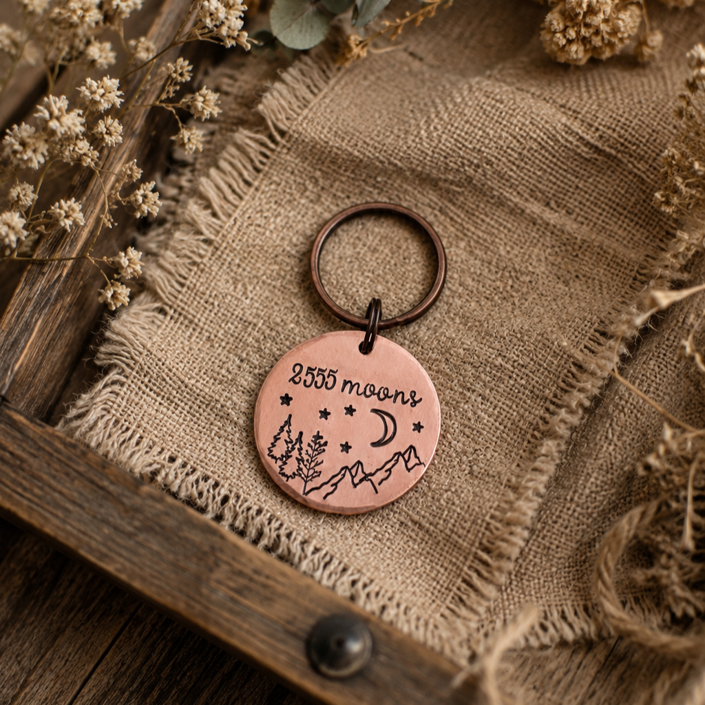 2555 Moons 7th Anniversary Copper Keyring