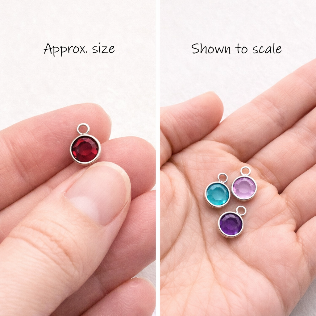 Birthstone Channel Charms, Birthstone Crystals