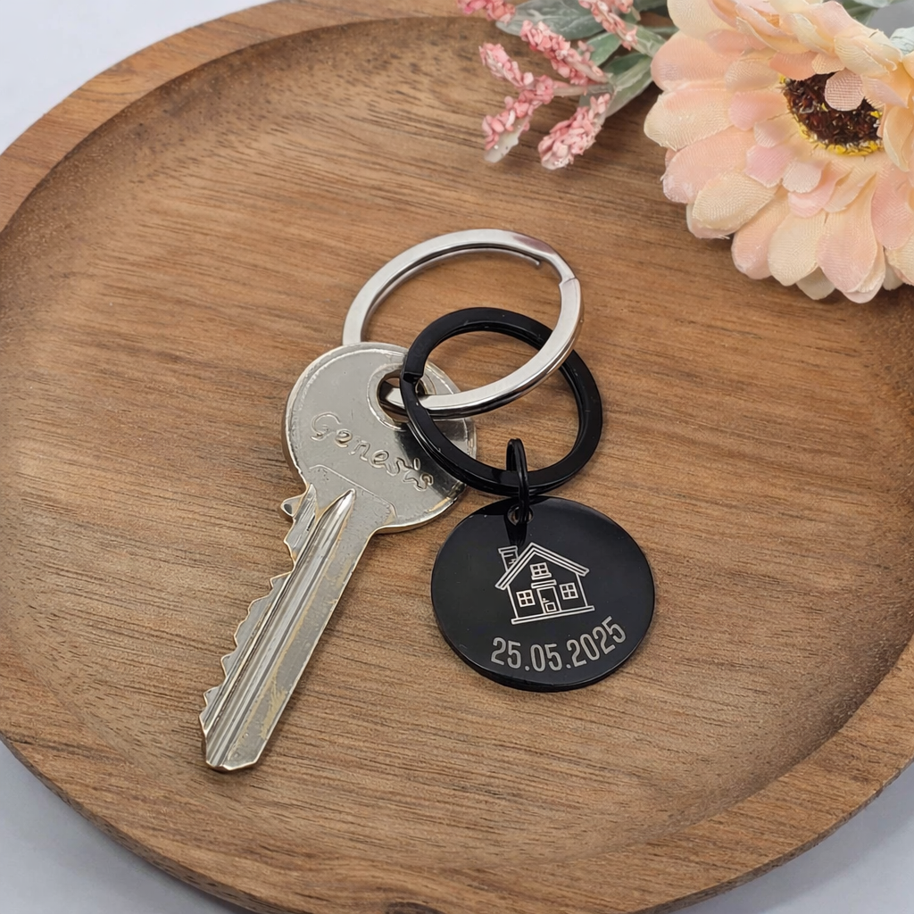 New Home Keyring, Our First Home Tag, Personalised Housewarming Moving in Gift