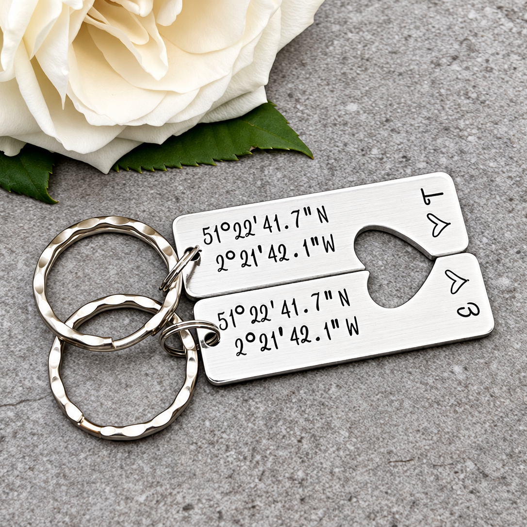 Coordinates Couple's Keyring Set