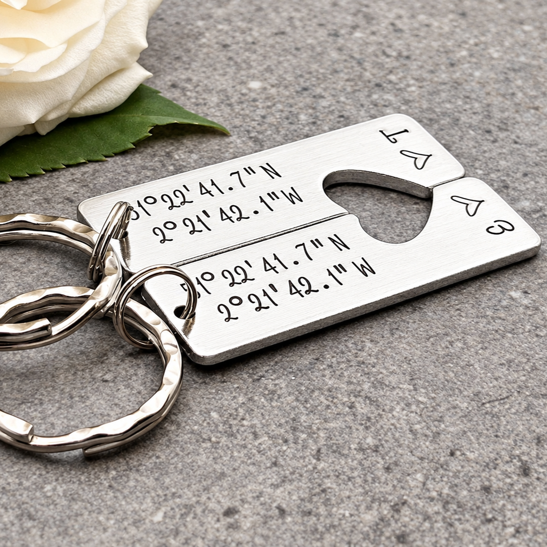 Coordinates Couple's Keyring Set