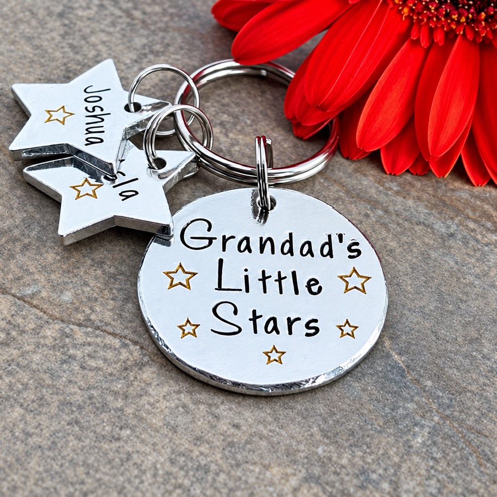 Personalised Grandad's Little Stars Keyring