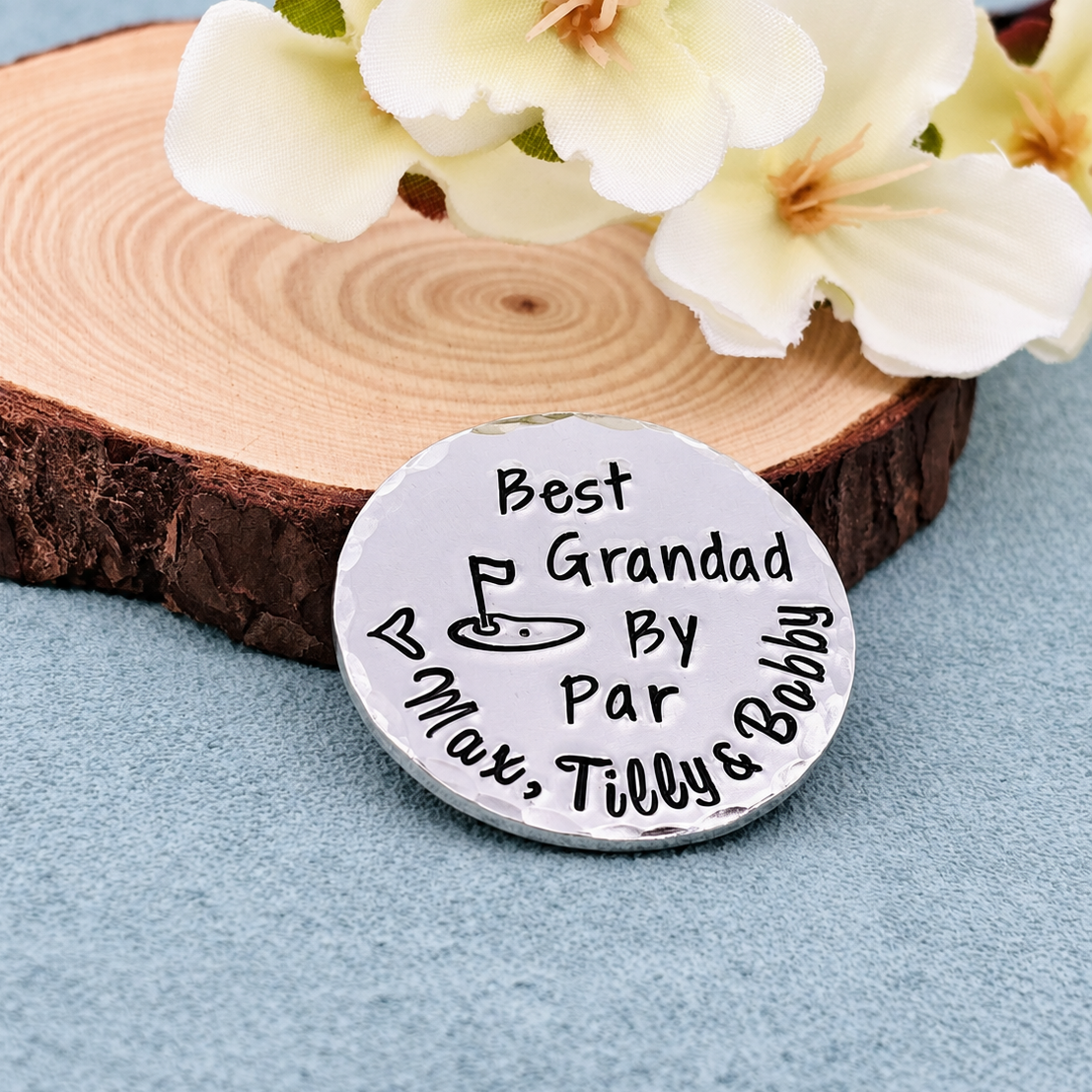Best Grandad By Par Aluminium Golf Ball Marker, Father's Day Gift