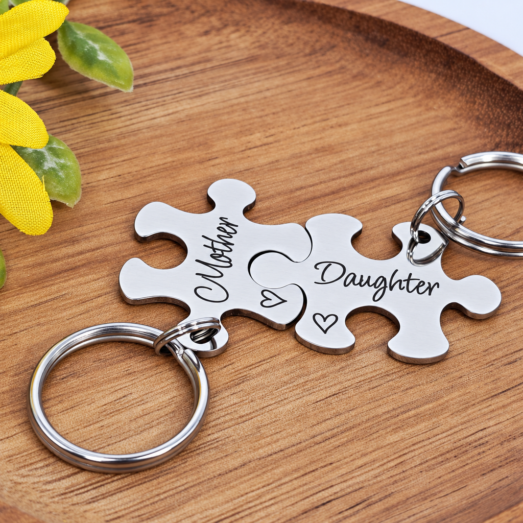 Mother Daughter Puzzle Keyring Set