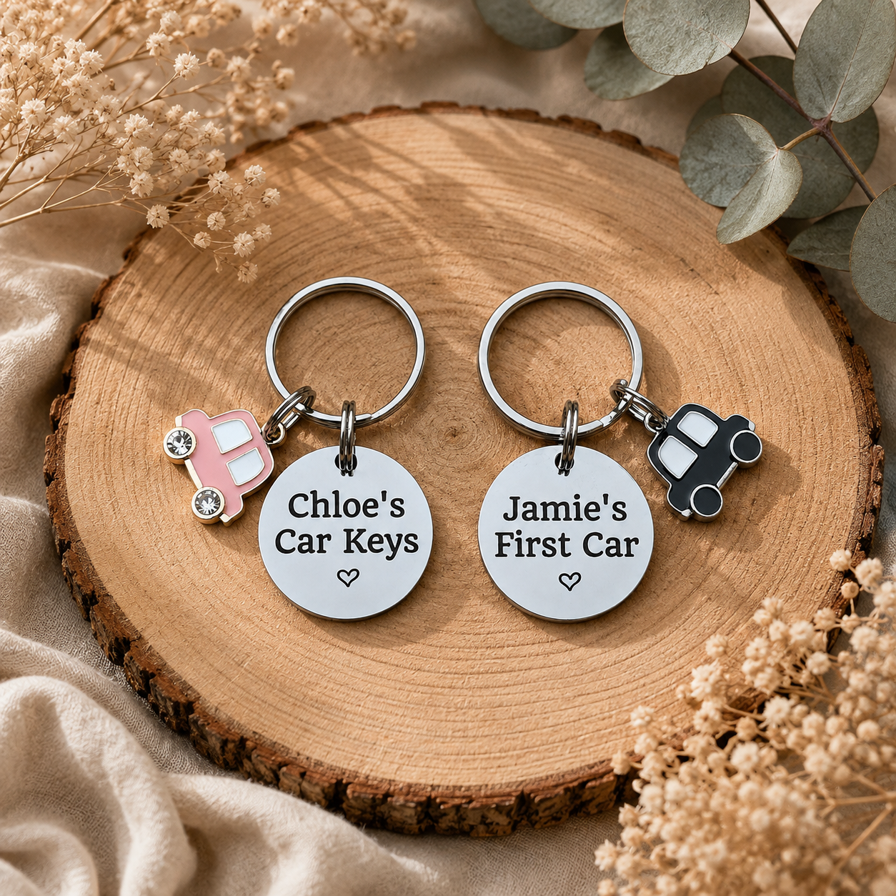 Personalised First Car Keyring, Engraved New Driver Gift