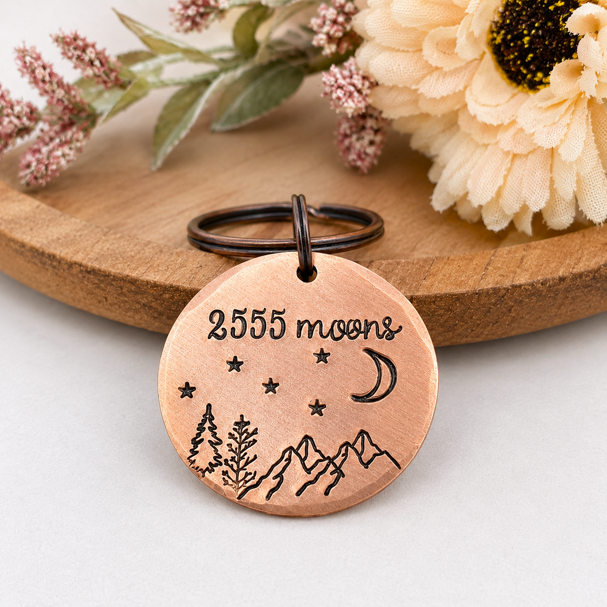 2555 Moons 7th Anniversary Copper Keyring