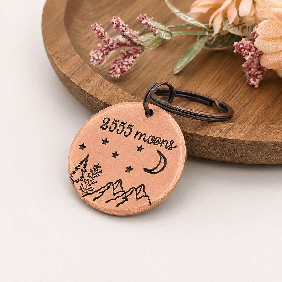 2555 Moons 7th Anniversary Copper Keyring