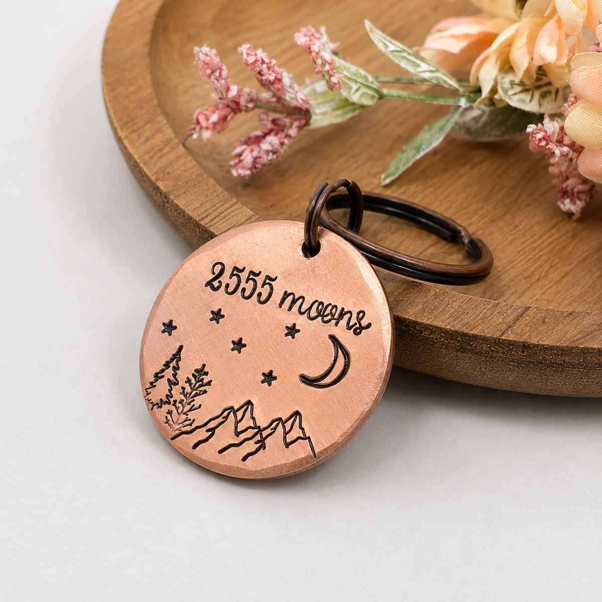 2555 Moons 7th Anniversary Copper Keyring