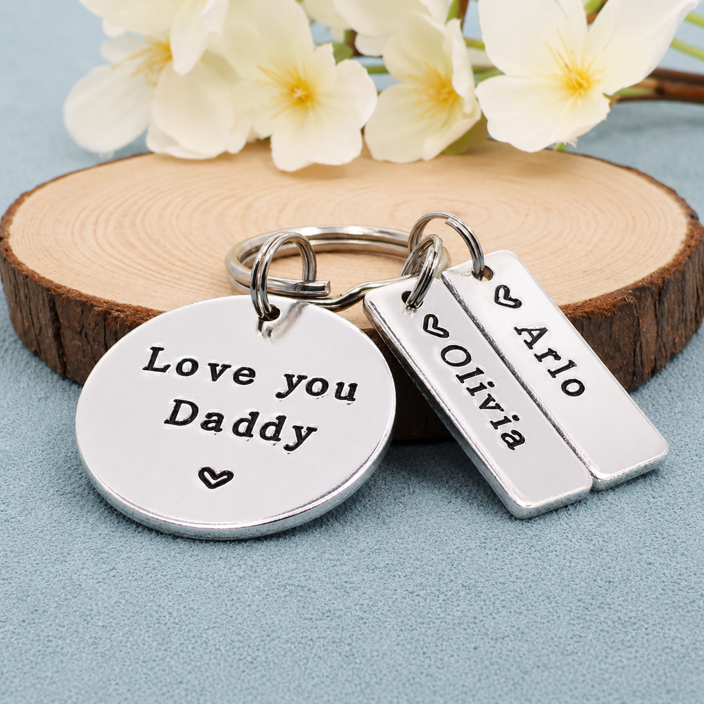 Personalised 'Love You Daddy' Keyring