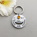 Womens 30th Birthday Gift, Personalised Keyring with Birthstone