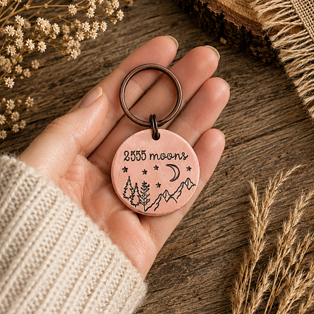 2555 Moons 7th Anniversary Copper Keyring