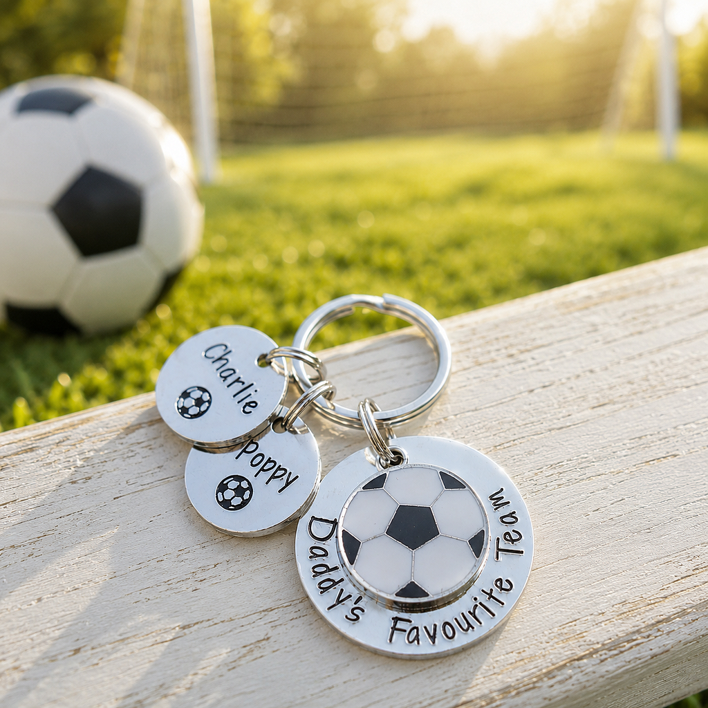 Daddys Favourite Team Football Keyring