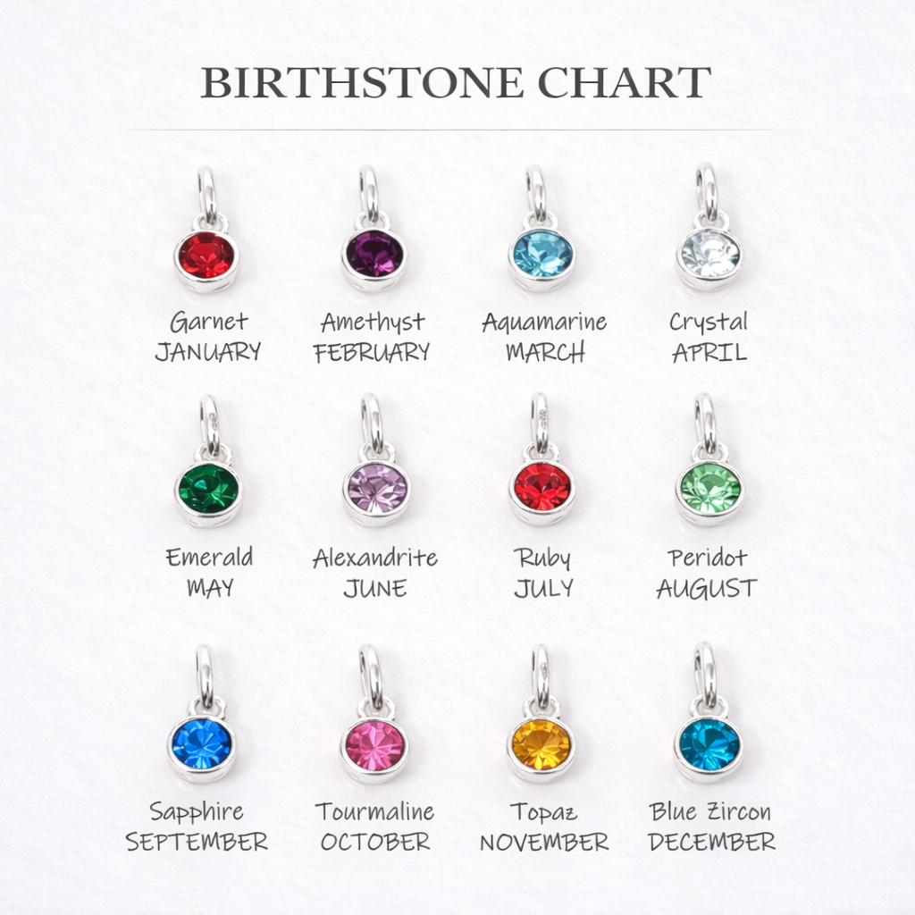 Sterling Silver Birthstone Charm