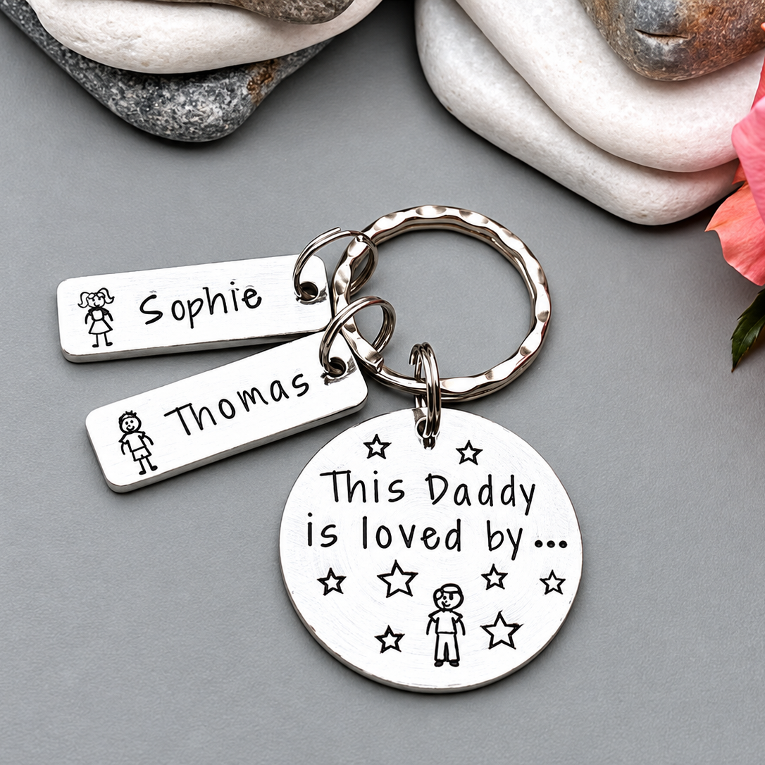 'This Daddy Is Loved By' Keyring