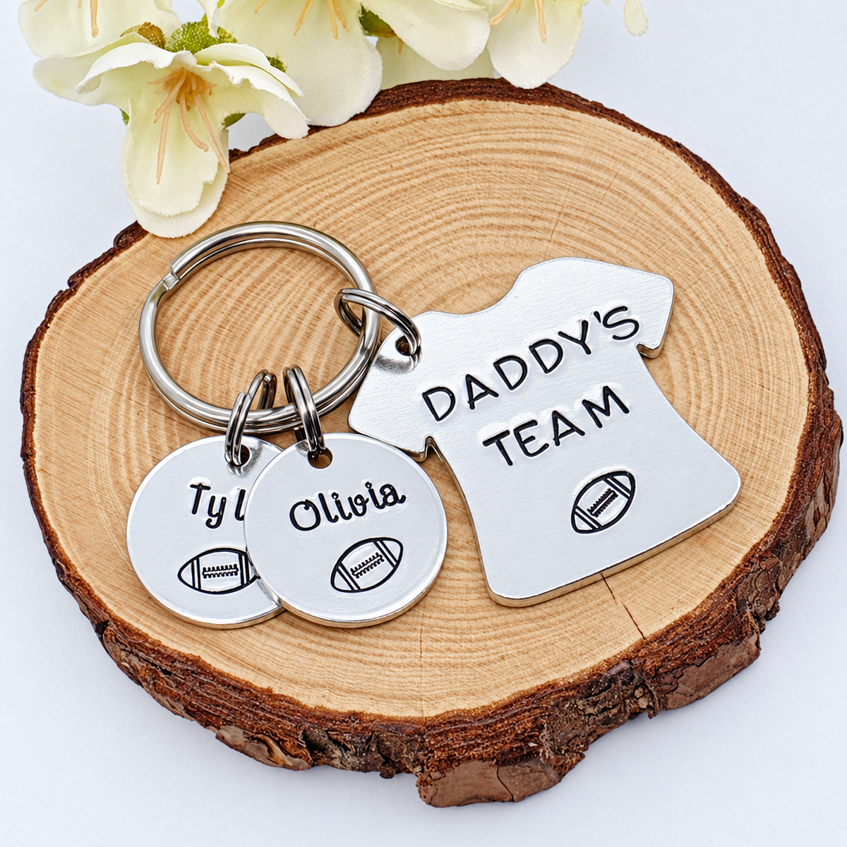'Daddy's Team' Rugby Player Keyring