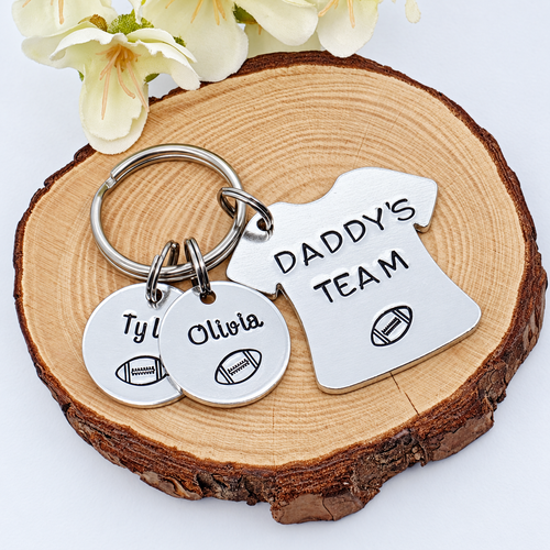 'Daddy's Team' Rugby Player Keyring