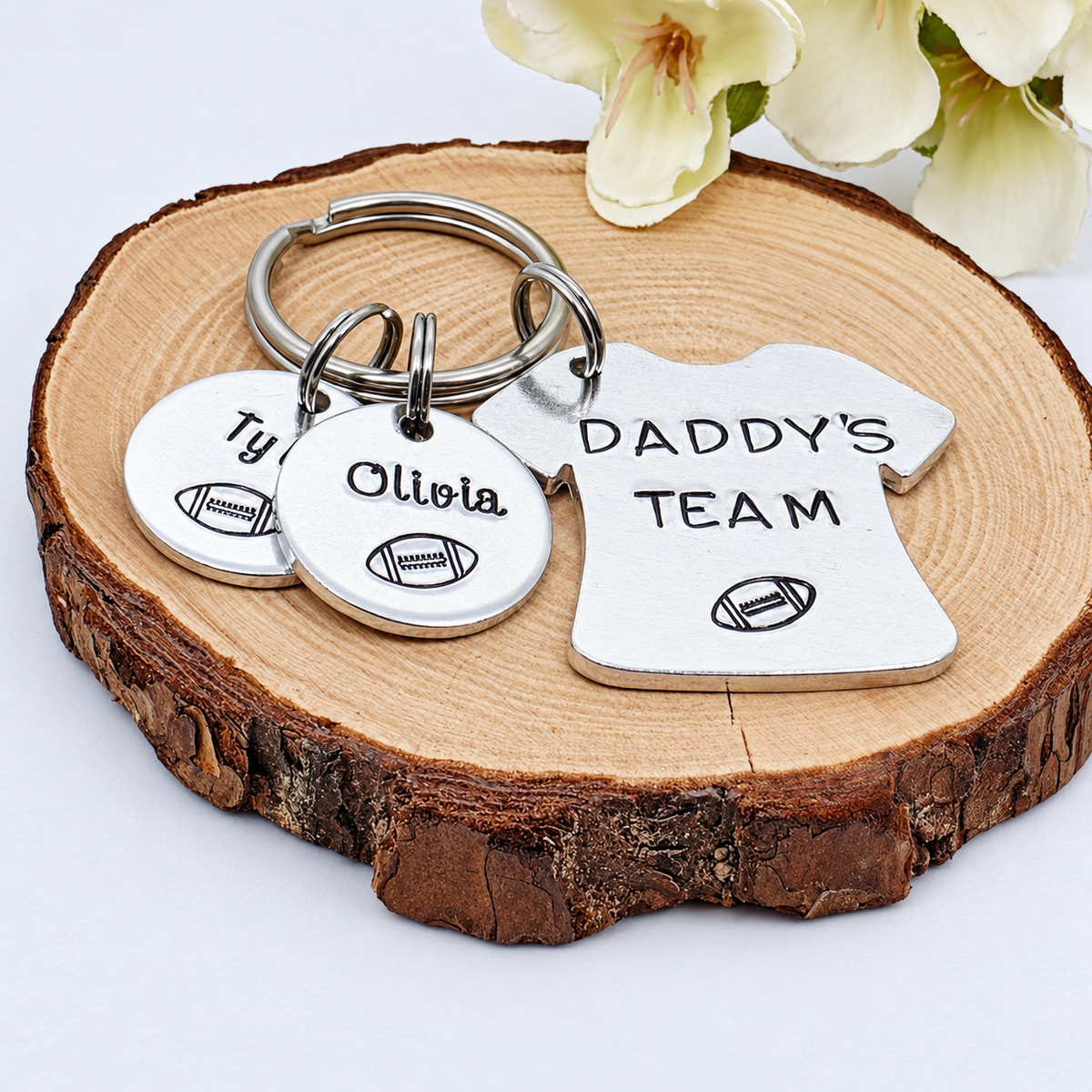 'Daddy's Team' Rugby Player Keyring